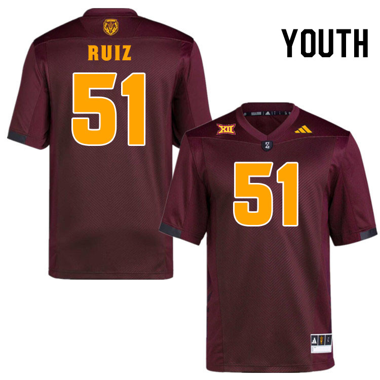 Youth #51 Anthony Ruiz Arizona State Sun Devils College Football Jerseys Stitched-Maroon